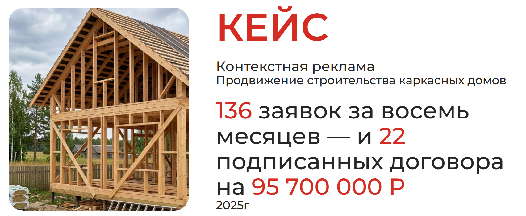 Каркасные дома: как получить 22 договора на 95,7 млн P